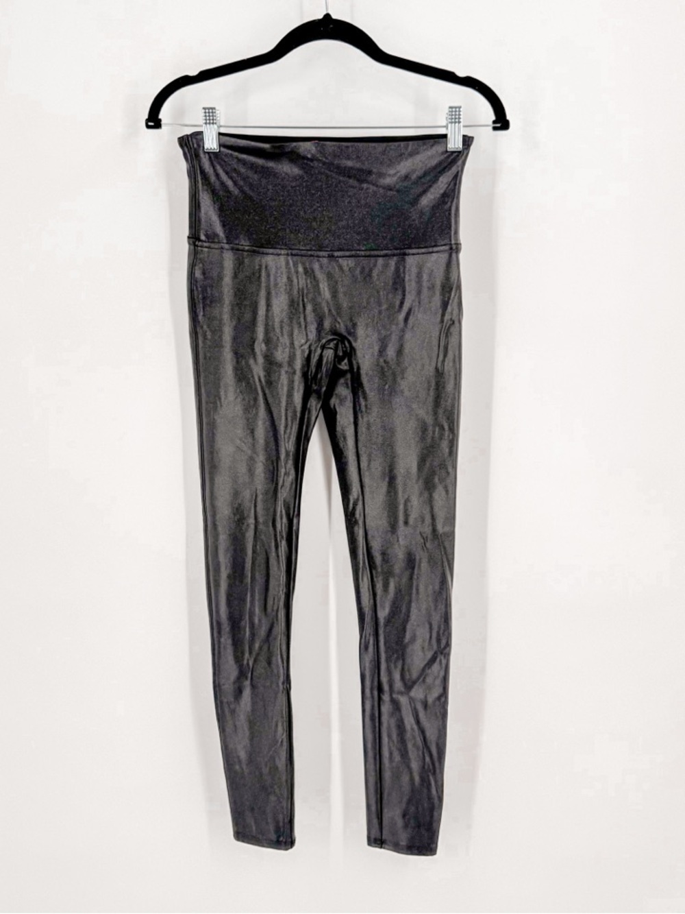 SPANX Black High-Waist Faux-Leather Leggings